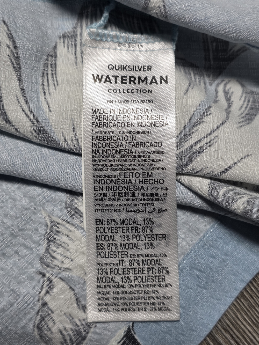 Quiksilver Waterman Collection Men's Short Sleeve Button-down Hawiian Short XL - Picture 5 of 8